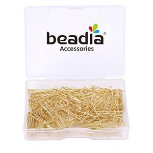 Beadia Accessories Gold Tone Head Pins for Jewelry Making & Crafts